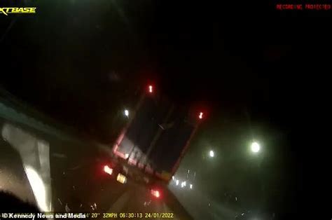 Trucking Hell Terrifying Moment Tradesmen Narrowly Escape Being