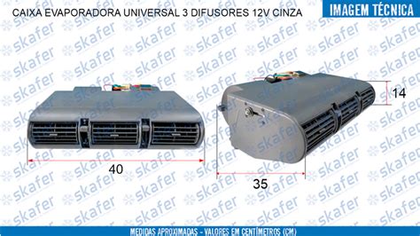 Caixa Evaporadora Universal Difusores V Cinza Skafer Pe As De Ar