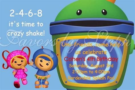 Umizoomi Invitation Idea Team Umizoomi 4th Birthday Birthday Party