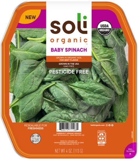 Organic Baby Spinach Soli Organic