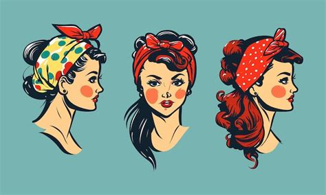 Premium Vector | Young girl collage 50s style comics model 60s ...