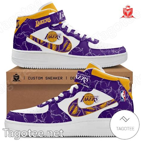 Los Angeles Lakers Nba Air Force 1 Shoes - Tagotee