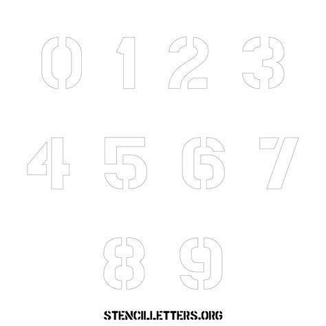 Free Printable Numbers Stencils Design Style 204 Gothic Stencil