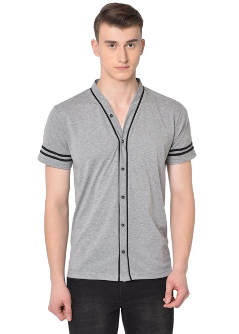 Get Contrast Piping Detail Button Down T Shirt At Lbb Shop