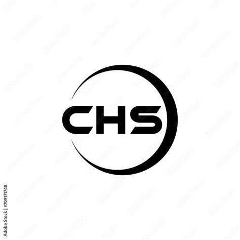 CHS letter logo design with white background in illustrator, cube logo ...