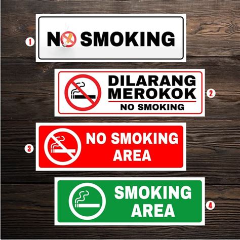 Jual Sticker No Smoking Smoking Area Dilarang Merokok Waterproof