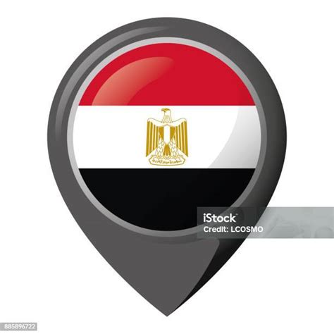 Ikon Yang Mewakili Pin Lokasi Dengan Bendera Mesir Ideal Untuk Katalog ...