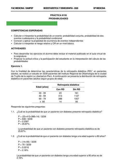 PRÁCTICA 05 PROBABILIDADES BIOESTADÍSTICA Anaiz Ticona Flores uDocz