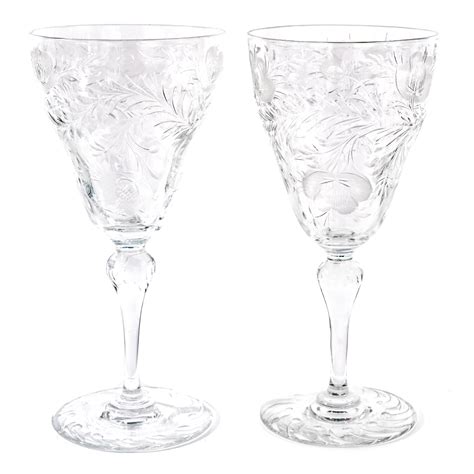 19550 Spectacular Set Of 24 Thomas Webb Rock Crystal Water Goblets