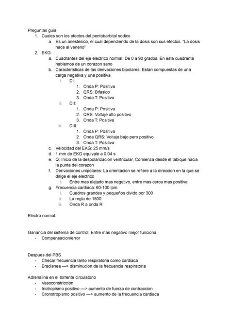 Repaso Lab De Fisio Notas Preguntas Guia Cuales Son Los Efectos