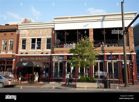 bars and restaurants on broadway downtown Nashville Tennessee USA Stock Photo - Alamy