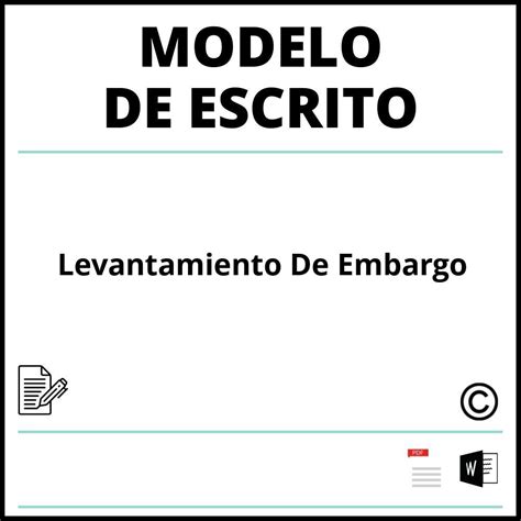 Modelo Escrito Levantamiento De Embargo