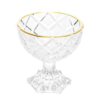 Taças de Sobremesa em Vidro Diamond Fio de Ouro 170mL Lyor Taça de