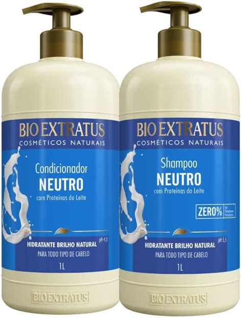 Kit Neutro Brilho Natural Bio Extratus Nutrição Do Leite DUO Shampoo e