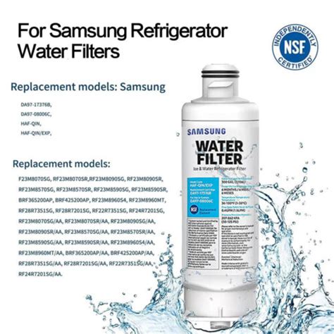 2 Pack Samsung Da97 17376b Haf Qin Refrigerator Water Filter Da97