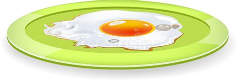 Fried Egg On A Plate Vector Illustration Stock Vector Illustration