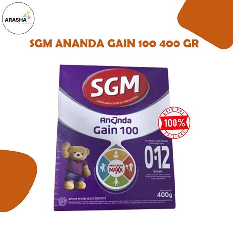 Jual Sgm Ananda Gain Gr Untuk Bayi Usia Bulan Shopee