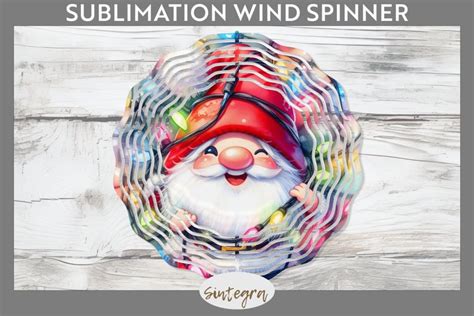 Christmas Gnome V Entangled In Lights Wind Spinner Sublimat