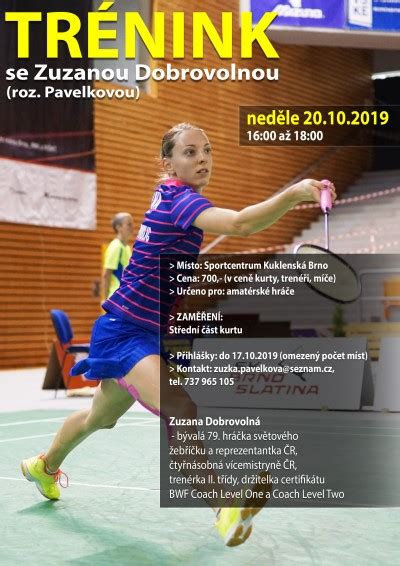 Pozv Nka Na Tr Nink Badminton Je Badec Cz