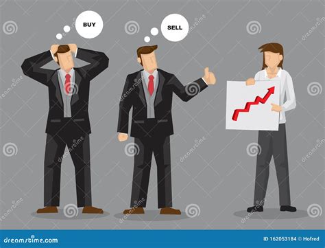 Buy or Sell Different Investment Decisions Cartoon Vector Illustration Stock Vector ...