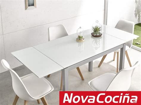 Mesa Extensible De Cristal Karina Para Cocina Anova Cociña Mesas