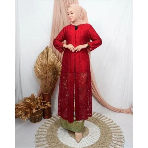 Jual Bigair Fashion Kebaya Kartini Kebaya Long Brukat Floy Setelan