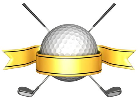 Golf Ball Crossed Clubs Banner Great Powerpoint Clipart For