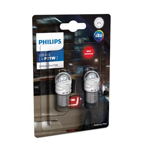 Philips Ultinon LED 11498 ULR 11498 U30R RU31 หลอดไฟเบรก P21W Red (2 ...