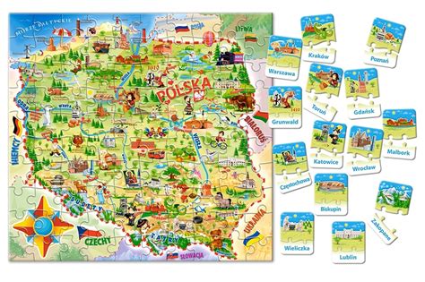 PUZZLE EDUKACYJNE MAPA POLSKI 100 CASTORLAND QUIZ 7159591607