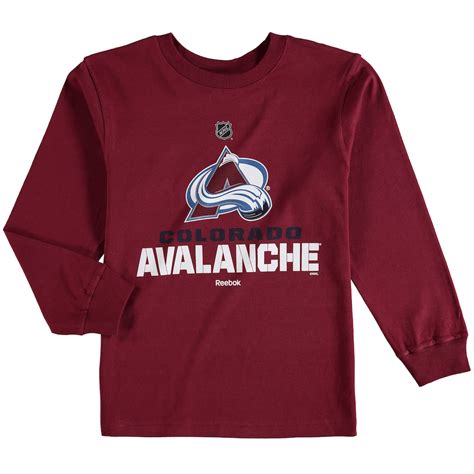 Reebok Colorado Avalanche Youth Burgundy Clean Cut Long Sleeve T Shirt