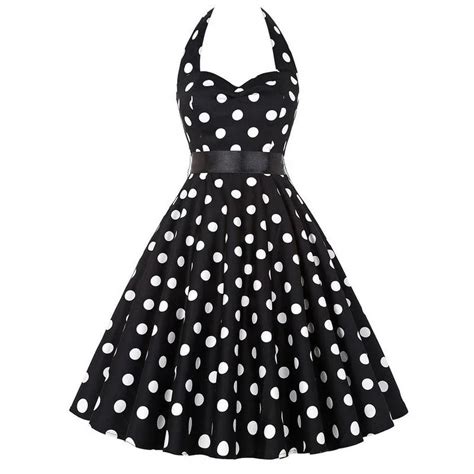 Robe Pin Up Noire À Pois Blancs Elégance Vintage