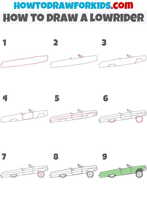 How To Draw A Lowrider Easy Drawing Tutorial For Kids Lowrider