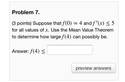 Solved Problem 7 3 Points Suppose That F 0 4 And F X