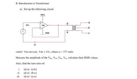 Solved b Set up the following circuit VCC R1 100Ω Vin VEE Chegg