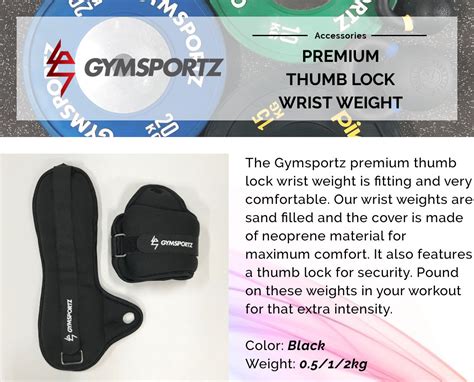 Buy Premium Thumb Lock Wrist Weight In Singapore Gymsportz