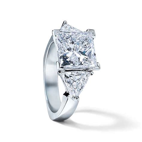 Princess Cut & Trillion Cut Three Stone Ring | New York Jewelers Chicago