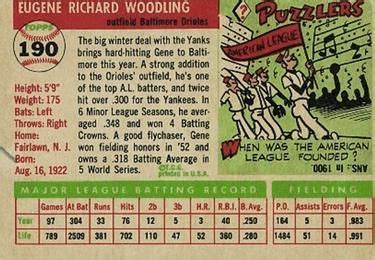 The Trading Card Database Topps Gene Woodling Trading