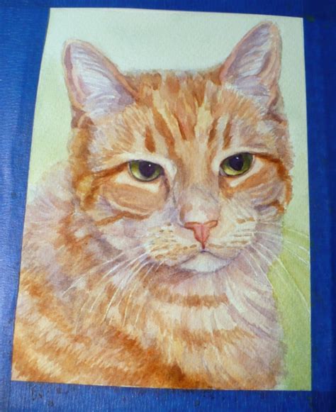 Zeh Original Art Blog Watercolor and Oil Paintings: Orange Tabby Cat - Watercolor demonstration