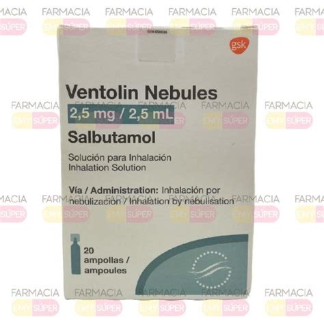 Ventolin Nebules 2 5 Mg 2 55 Ml 20 Amp Farmacia Emy