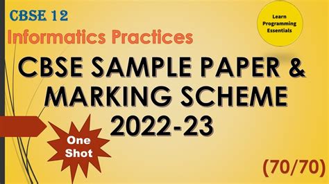 CBSE Class 12 IP Sample Paper 2022 23 Class XII Informatics