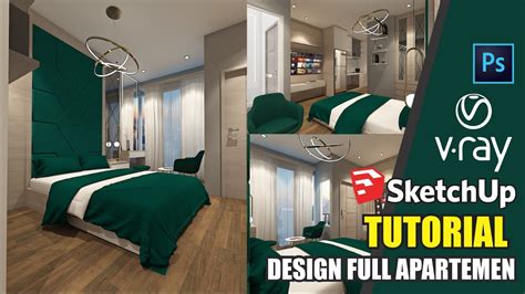 DESIGN MODELING 3D APARTEMEN SKETCHUP INTERIOR FULL MODELING AND RENDER