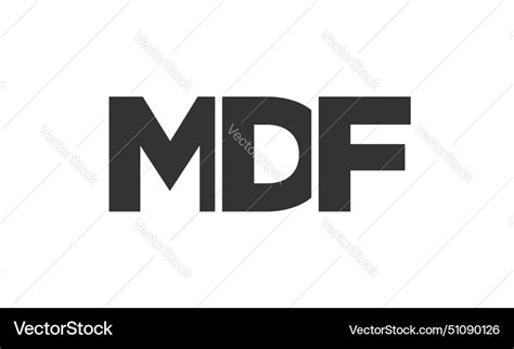 Mdf Logo Design Template With Strong And Modern Vector Image