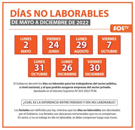 Conoce Los Siete D As No Laborables De Mayo A Diciembre De Soltv