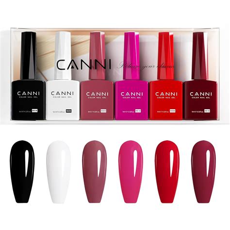 Amazon Canni Ml Hema Free Gel Nail Polish Set Pcs White Black