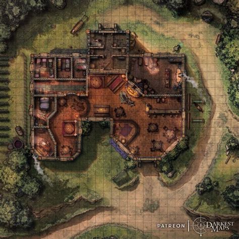 The Proud Wine Inn FREE 30x30 Darkest Maps Fantasy Map Dnd