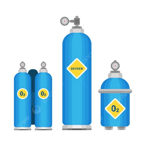 Oxygen Cylinder Clipart Transparent Background Set Of The Various