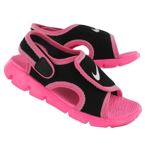 Black/Pink Nike SUNRAY ADJUST 4 (TD) Open Toe Sandals Shoes Girls ...