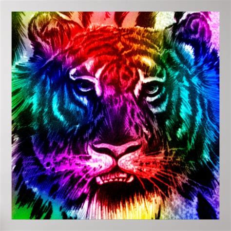 Rainbow Tiger Poster | Zazzle