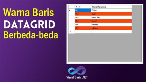 Membuat Warna Selang Seling Pada Datagrid Visual Basic Net Youtube