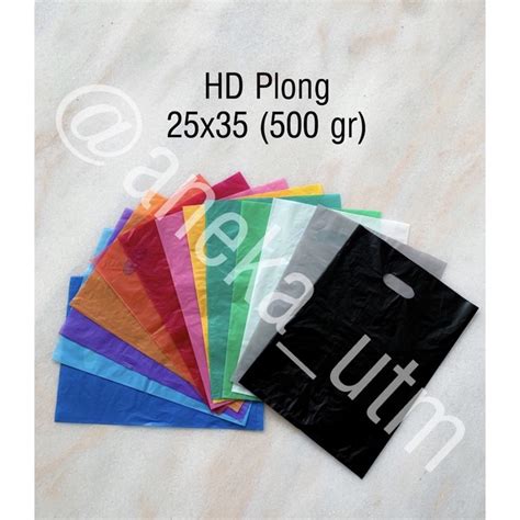 Jual Kantong Plastik HD Plong Warna Warni HD Pon Oval Uk 25x35 Shopee